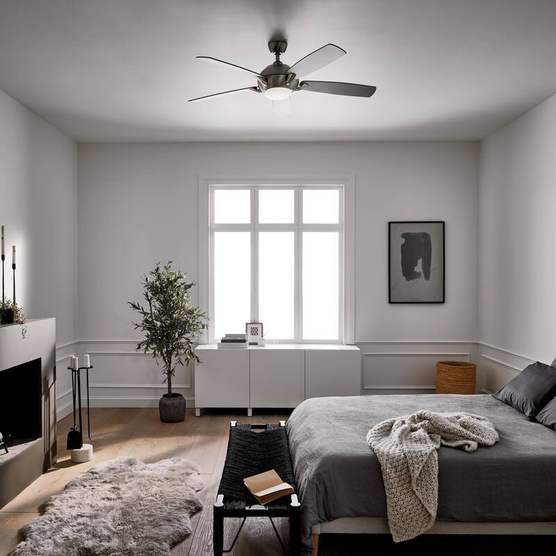 Kichler Lighting Geno Collection 54-inch Brushed Stainless Steel LED Ceiling Fan