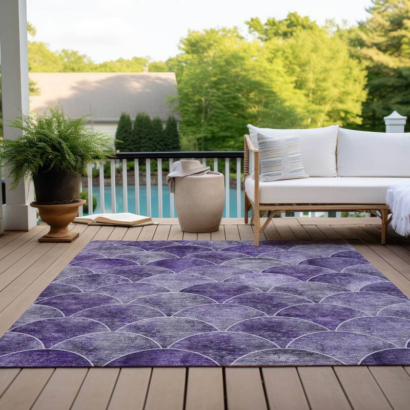 Machine Washable Indoor/ Outdoor Chantille Contemporary Rug