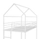 preview thumbnail 8 of 8, White Twin over Twin Metal Bunk House Beds Frame Built-in Ladder for Kids, Boys and Girls