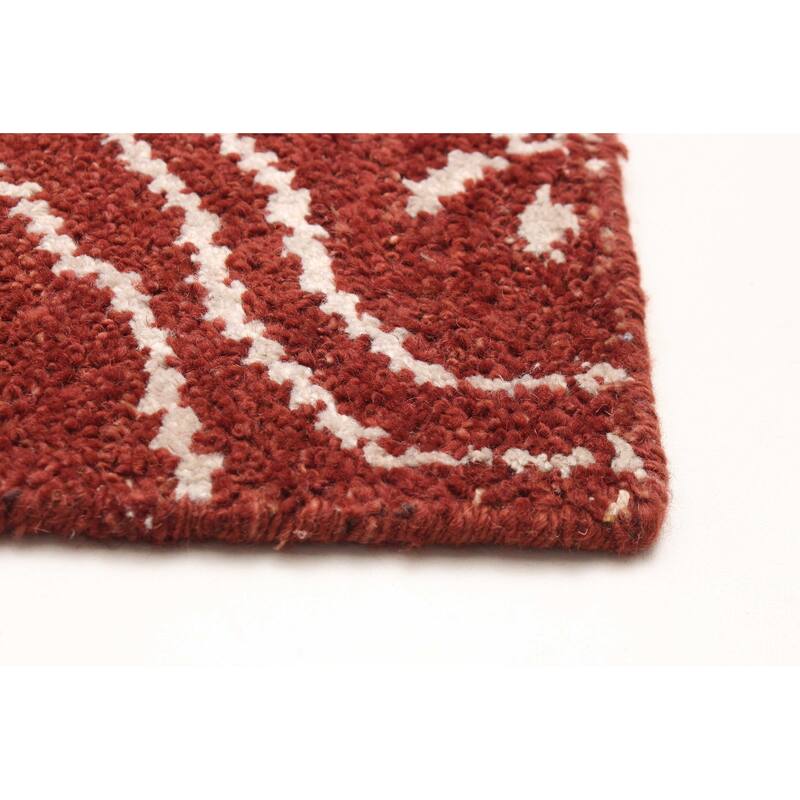 ECARPETGALLERY Hand-knotted Eternity Burgundy Wool Rug - 5'0 x 7'11