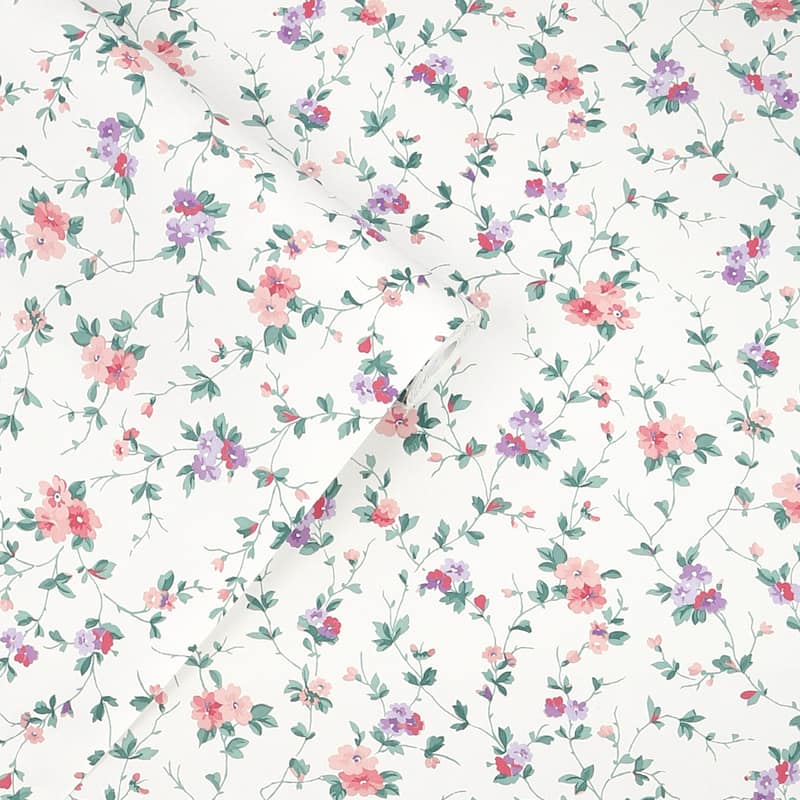 Laura Ashley Priory Coral Pink Wallpaper