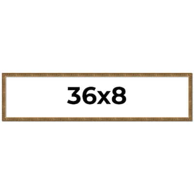 36x8 Frame Gold Kingsley Distressed Solid Wood Picture Frame Width
