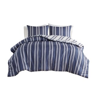 Ienjoy Home Kaycie Gray Reversible Comforter Set – Striped Pattern With Sham, King Size