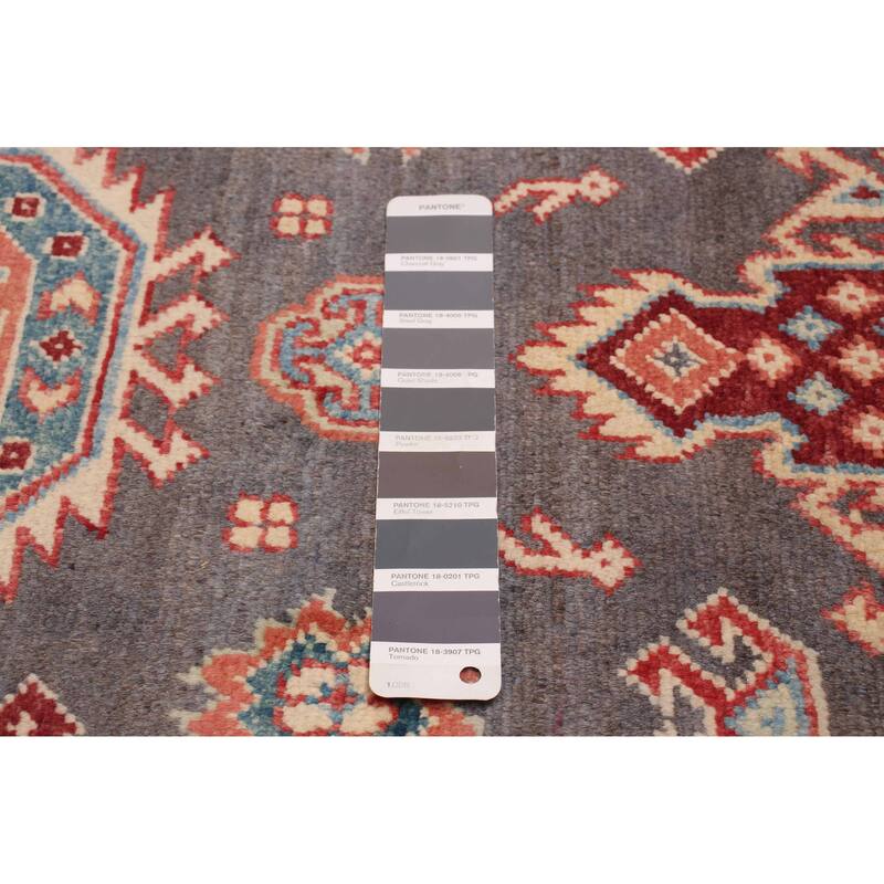 ECARPETGALLERY Hand-knotted Uzbek Ghazni Grey Wool Rug - 2'7 x 9'7
