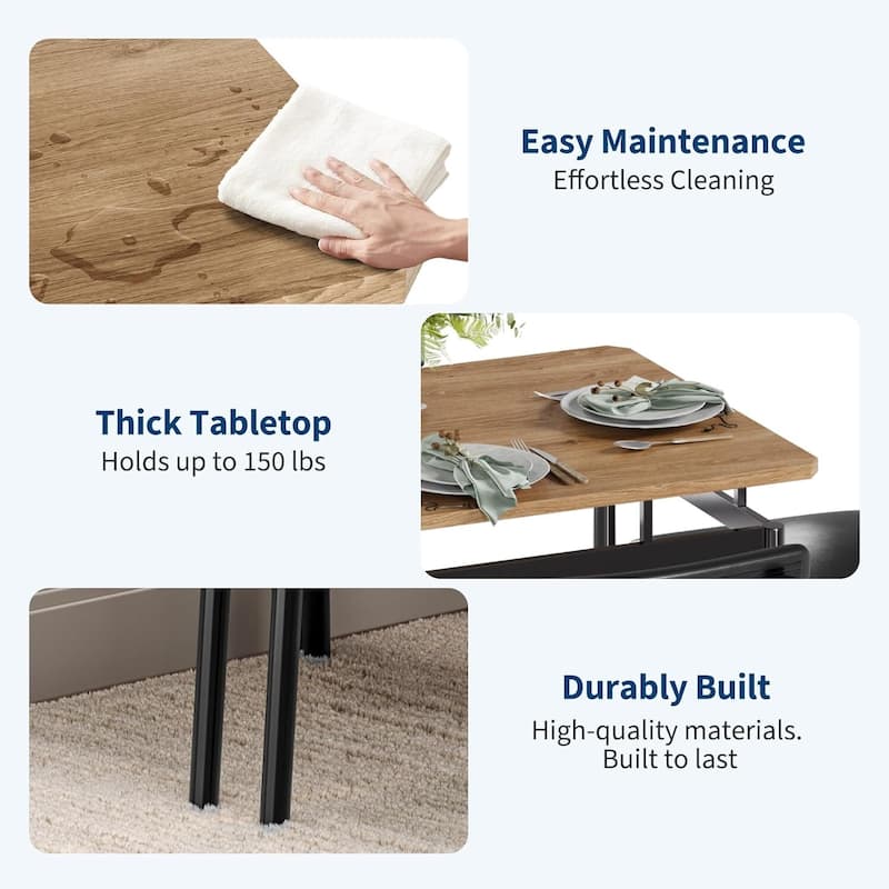 Kitchen Dining Table Set for 4 with Chairs for Kitchen Room and Small Spaces