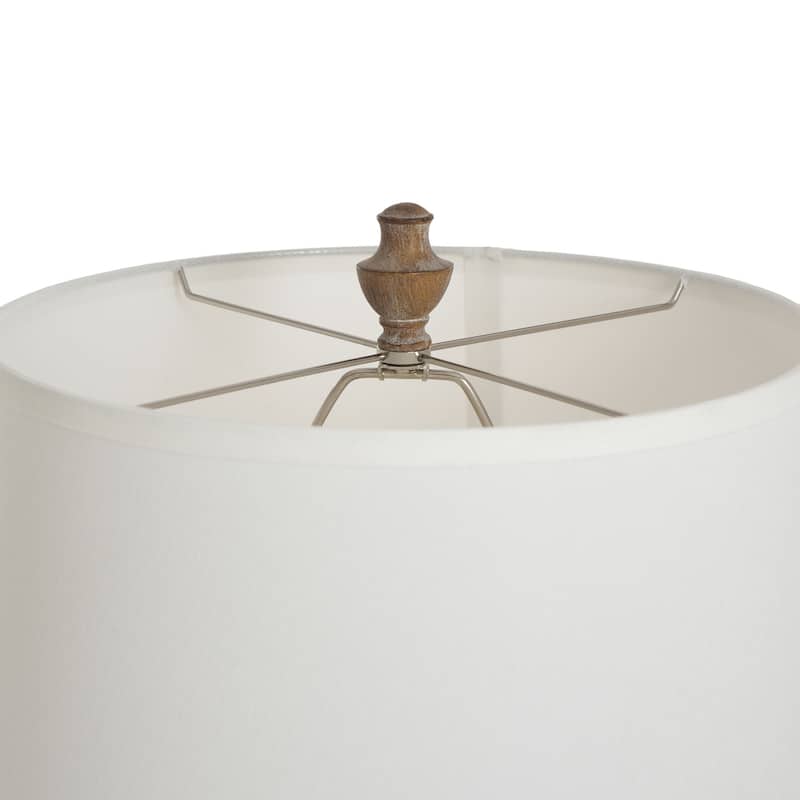 Branson Brushed Polyresin and Metal Table Lamp - White Linen Shade