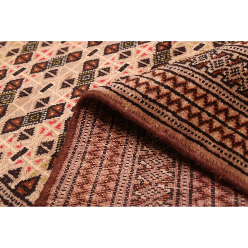 ECARPETGALLERY Hand-knotted Baluch Light Khaki Wool Rug - 4'3 x 6'2