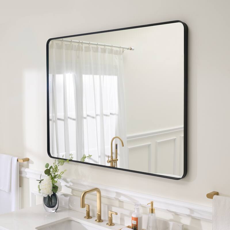 Modern Bathroom Wall Mounted Anodized Aluminum Framed Wall Vanity Mirror