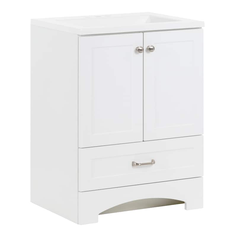 Spring Mill Cabinets Emlyn 24.5" Bathroom Vanity With Drawer and White Sink Top