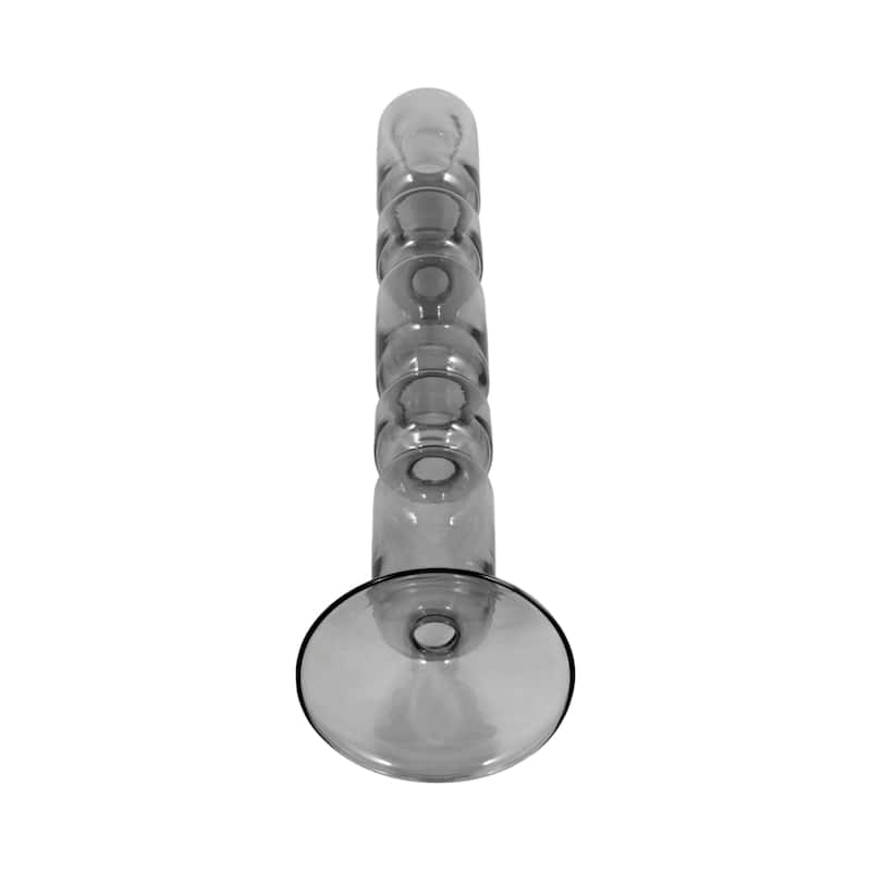 Modern Candle Holder with Stacked Sculptural Glass Base