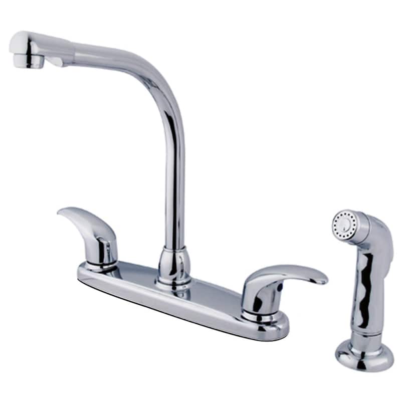 Kingston Brass 1.8 GPM Widespread Kitchen Faucet - Includes Side Spray - Polished Chrome