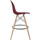 preview thumbnail 9 of 57, Counter Stool With Back Plastic Molded Wooden Eiffel Base For Kitchen Island Hotel Work High Chair