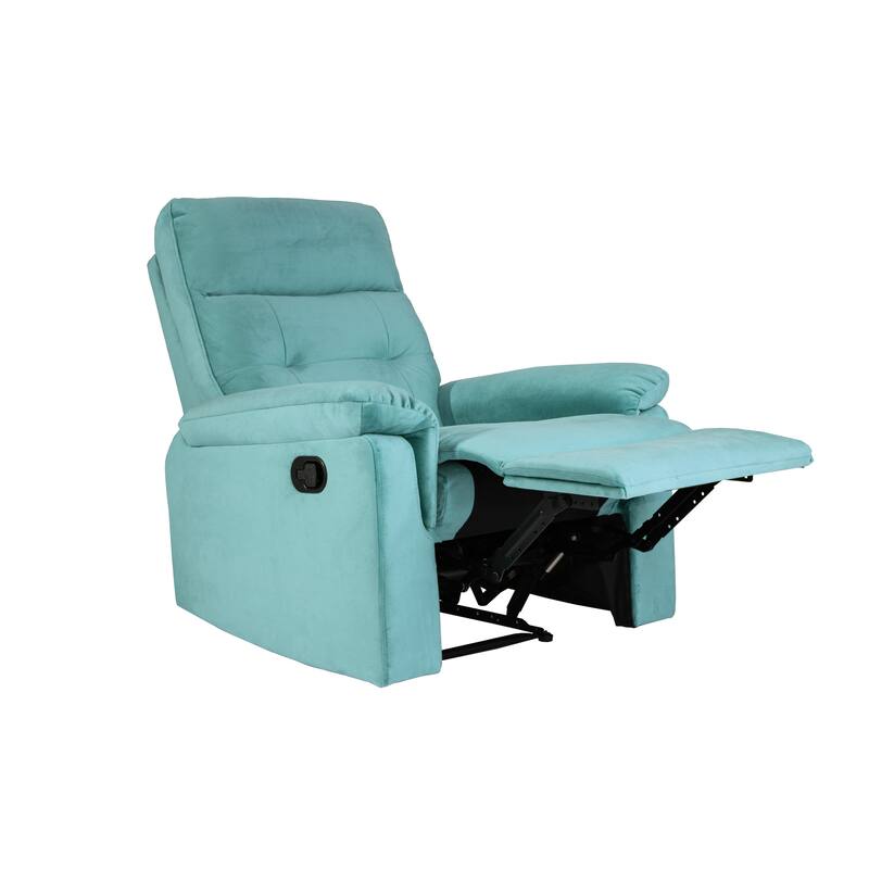 Comfortable Single Recliner with Manual Handle and Velvet Upholstery for Ultimate Relaxation
