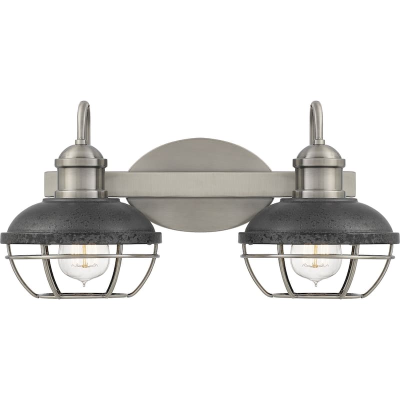 Sandpiper 2-Light Bathroom Vanity Light in Antique Polished Nickel