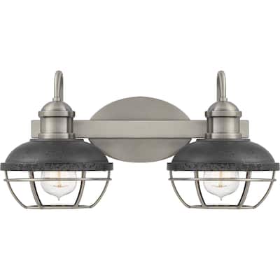 Sandpiper 2-Light Bathroom Vanity Light in Antique Polished Nickel