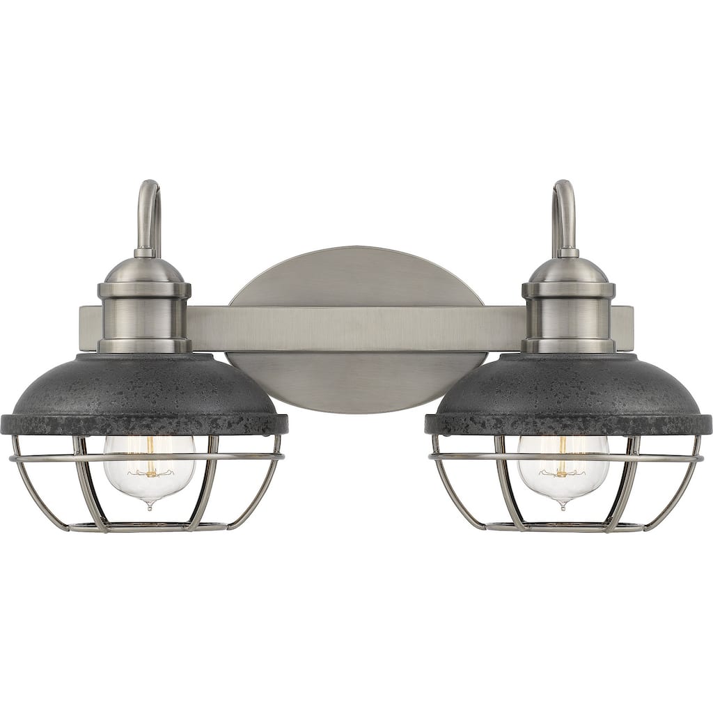 Sandpiper 2-Light Bathroom Vanity Light in Antique Polished Nickel