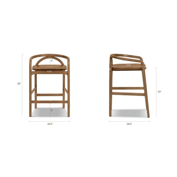 dimension image slide 1 of 2, Poly & Bark Yokohama Counter Stool - Solid Oak Wood
