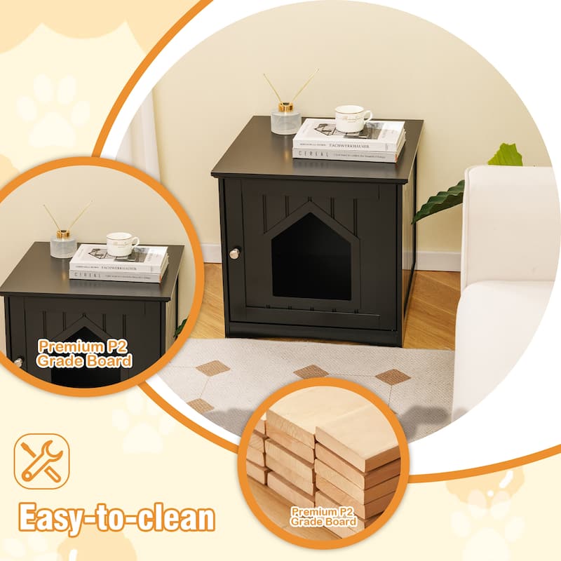 Gymax Weatherproof Multi-function Pet Cat House Outdoor Indoor