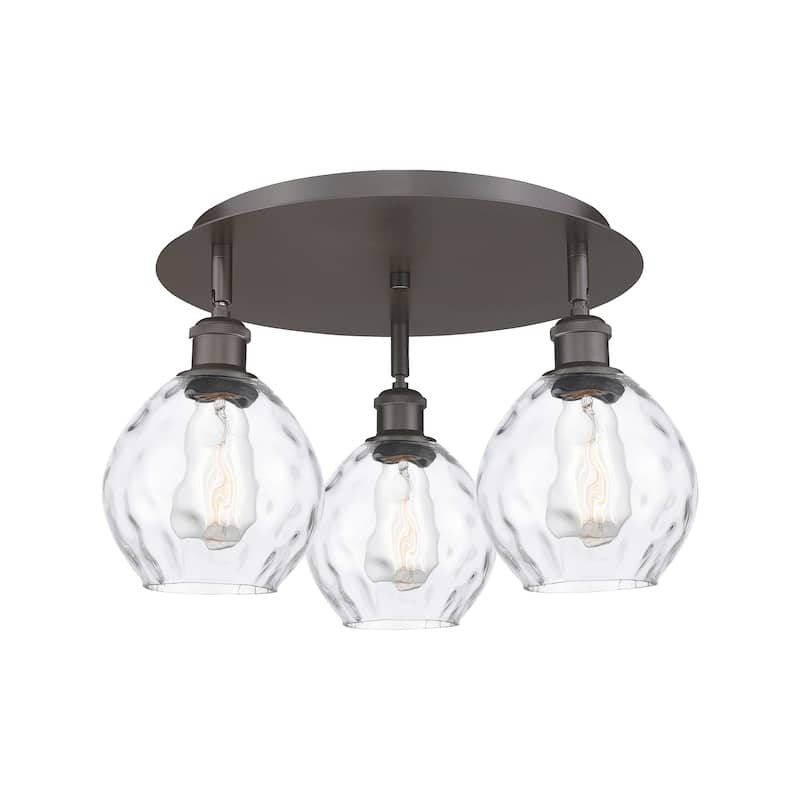 Innovations Lighting Waverly - 3 Light 18" Flush Mount - Oil Rubbed Bronze