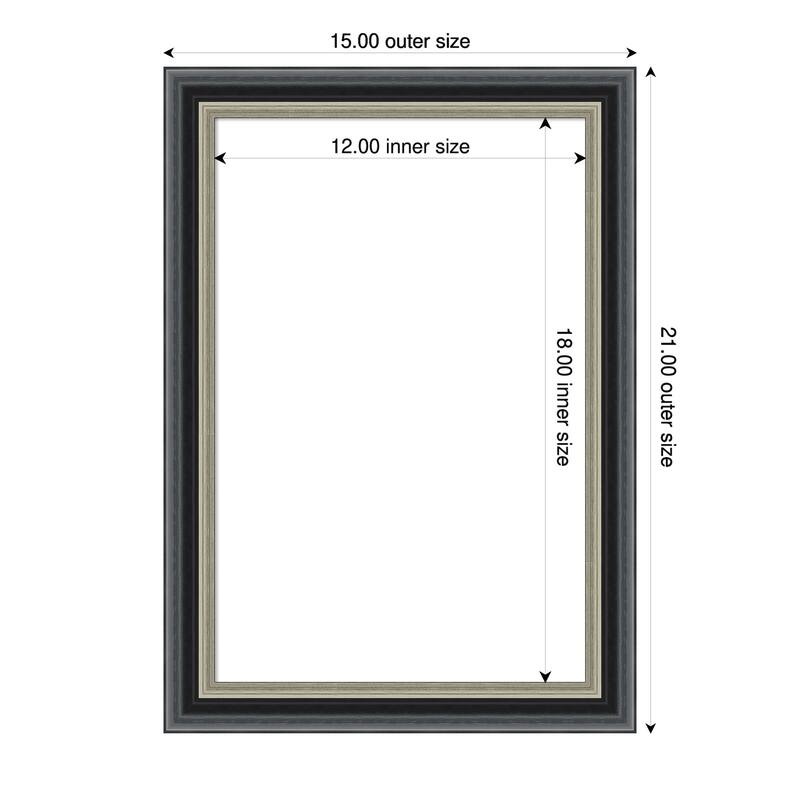 Amanti Art Theo Black Silver Framed Dry Erase Magnetic Board - 15 x 21 in