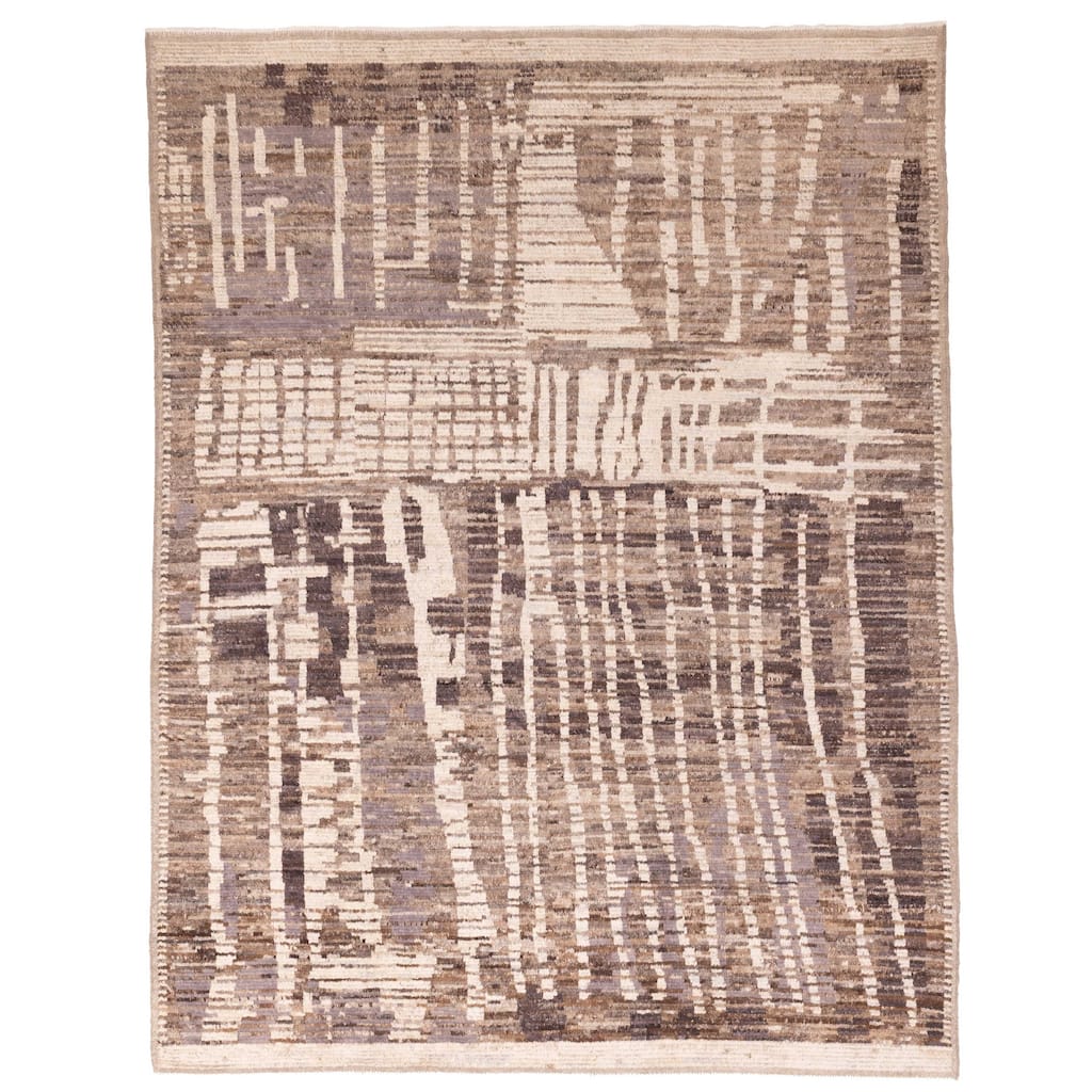 ECARPETGALLERY Hand-knotted Pak Finest Marrakesh Brown Wool Rug - 8'1 x 10'3