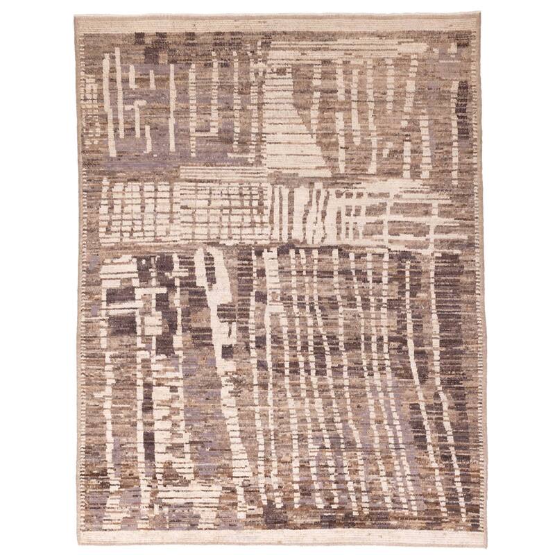 ECARPETGALLERY Hand-knotted Pak Finest Marrakesh Brown Wool Rug - 8'1 x 10'3