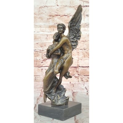Bronze Angel Carrying Woman Statue – Romantic Eros Psyche