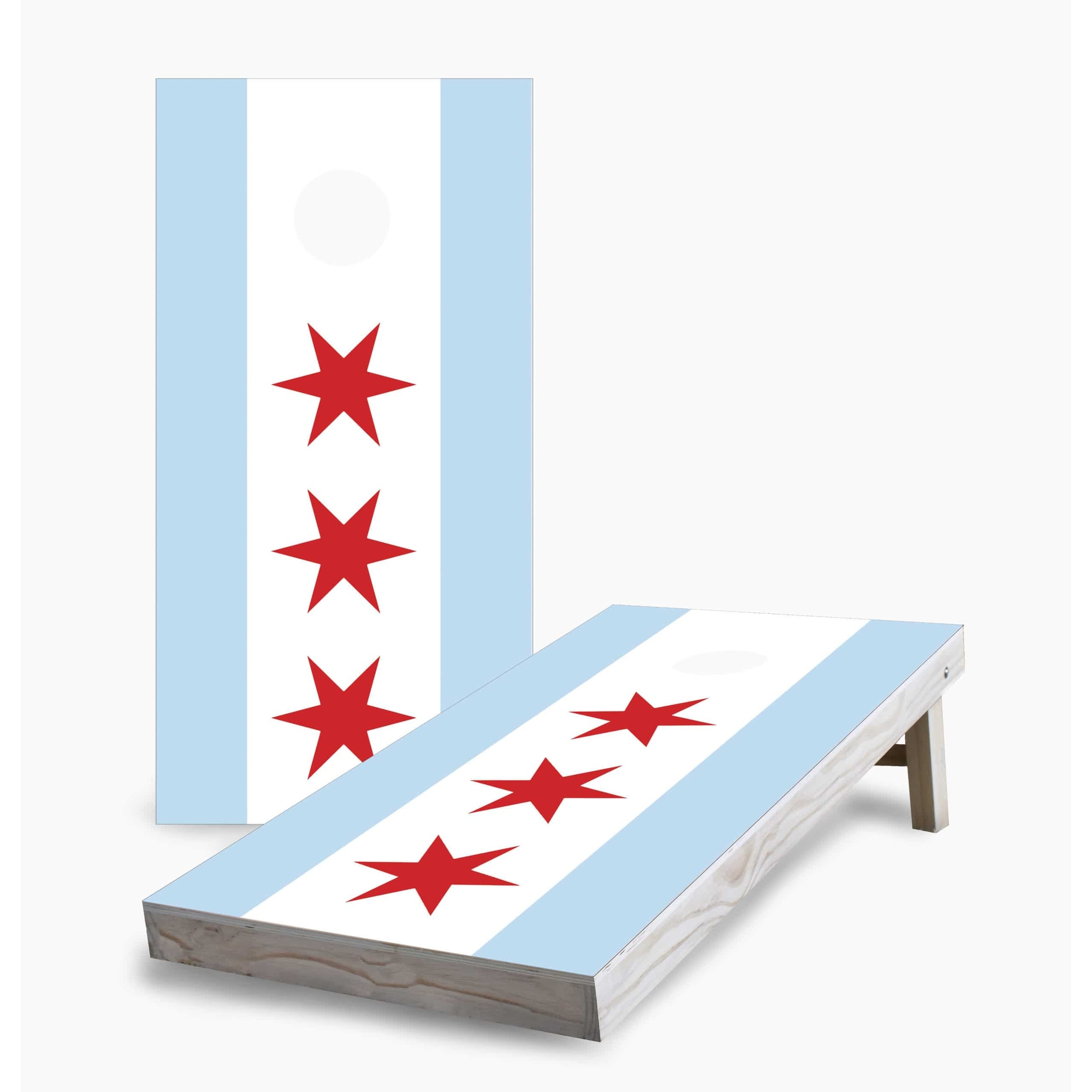 Chicago City Flag Cornhole Boards