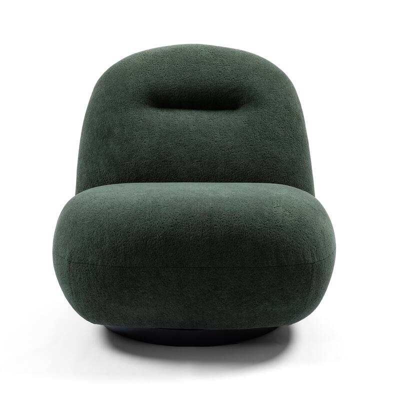 Ice Flower Velvet Swivel Accent Chair with Solid Wood Frame, High-Density Foam Cushion, and Minimalist Design