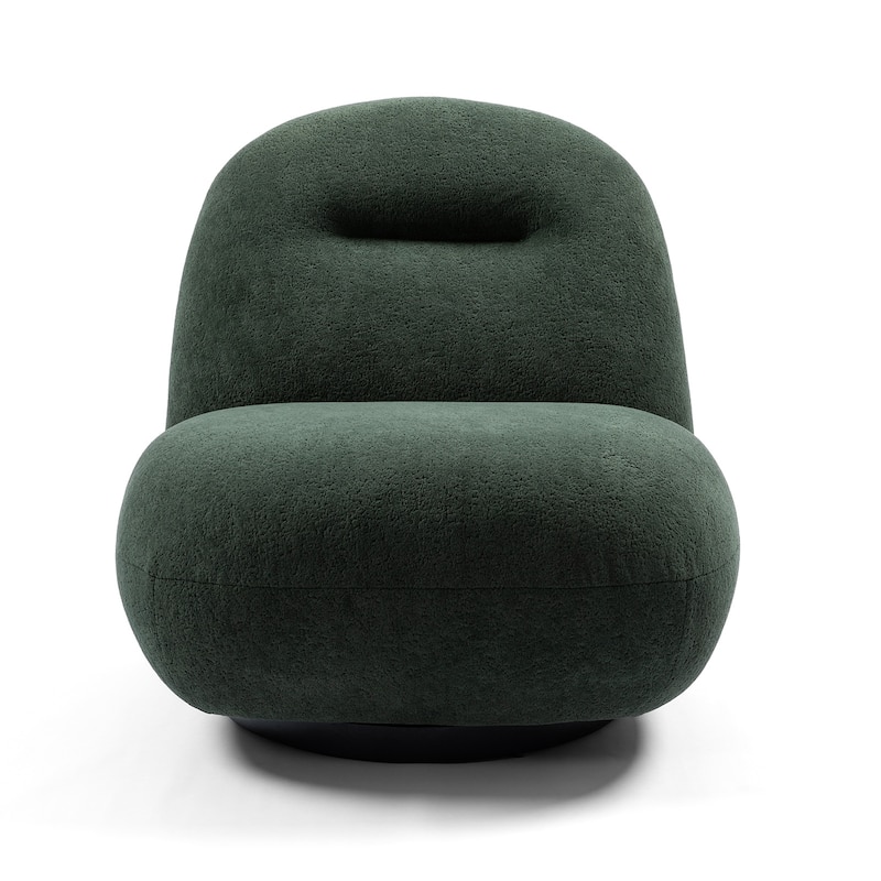 Velvet Swivel Accent Chair with Wood Frame