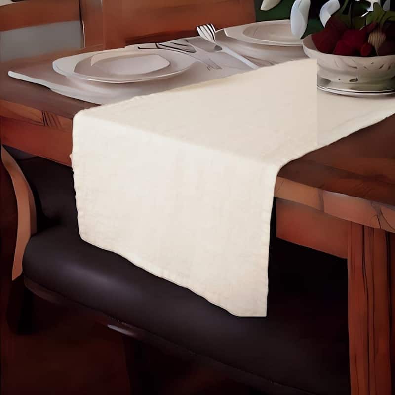 KAF Home 100% Stone Washed Linen Table Runner, 14" x 72" - 14" x 72"