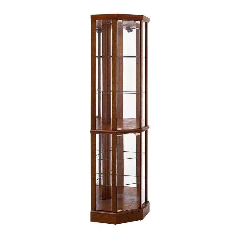 6 Shelf Lighted Display Cabinet with Adjustable Shelves (No E26 Bulb)