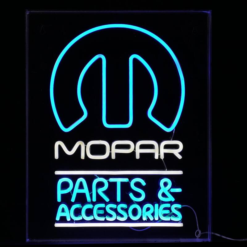 Licensed Mopar Parts & Accessories Acrylic LED Wall Decor Sign - 16" x 20" - 16" x 20" - 16" x 20" - Blue