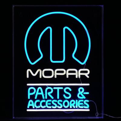Licensed Mopar Parts & Accessories Acrylic LED Wall Decor Sign - 16" x 20" - 16" x 20"