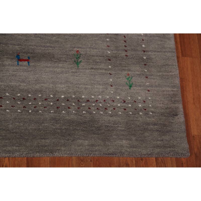 Tribal Gabbeh Oriental Area Rug Handmade Wool Carpet - 5'7" x 7'11"