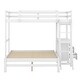 preview thumbnail 13 of 12, Twin over Full Bunk Bed with Desk and Storage Drawers, White