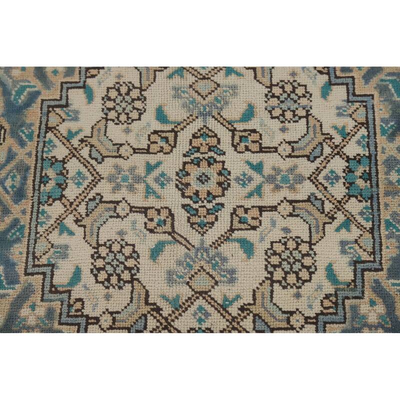Geometric Tabriz Persian Area Rug Handmade Oriental Pink Wool Carpet - 8'4"x 11'5"