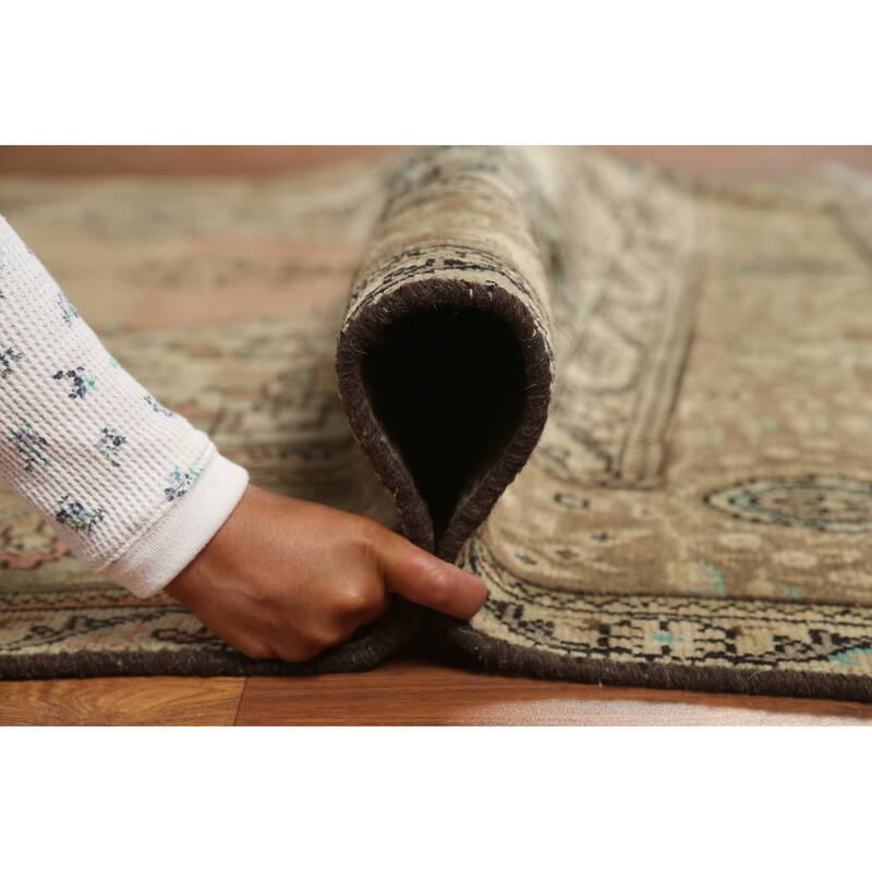 Hand Knotted Oriental 100% Wool Carpet Traditional Medallion Oranges & Rust Tabriz Area Rug - 9' 8'' X 6' 10''