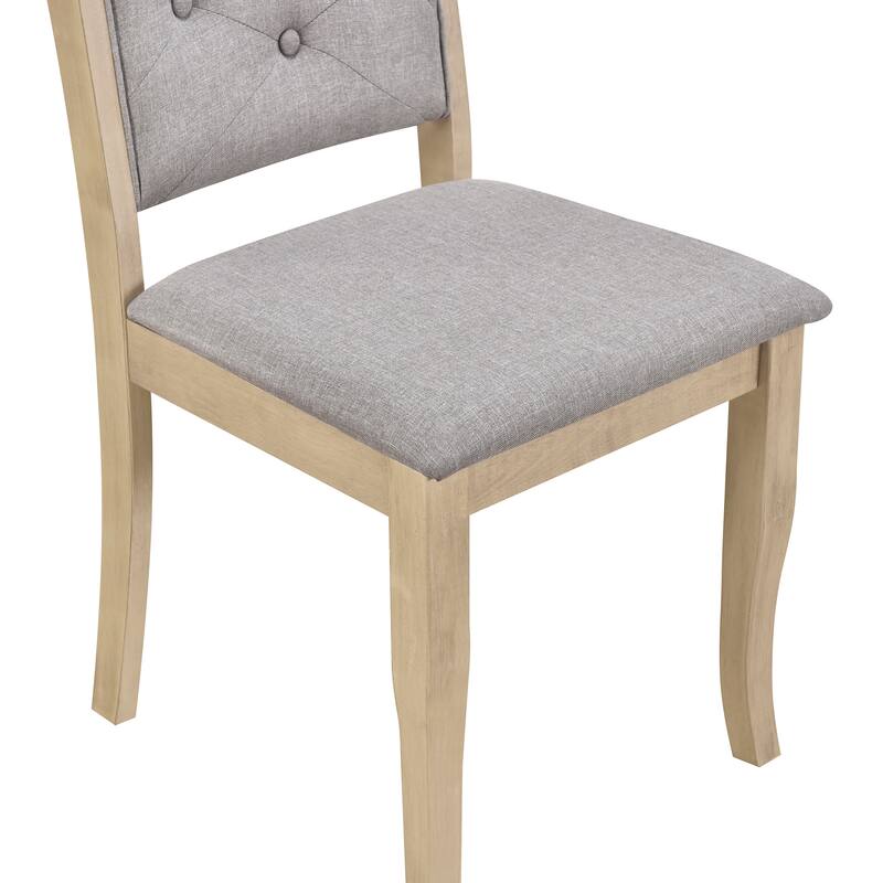 Rectangular Trestle Table and 4 Upholstered Chairs & Bench