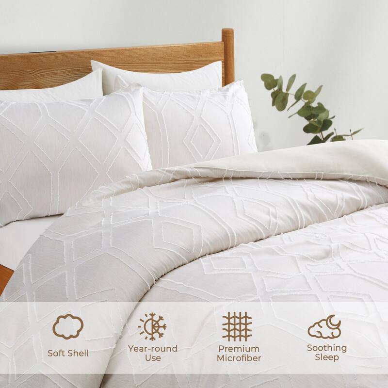 All Season Tufted Clipped Down Alternative Comforter Set