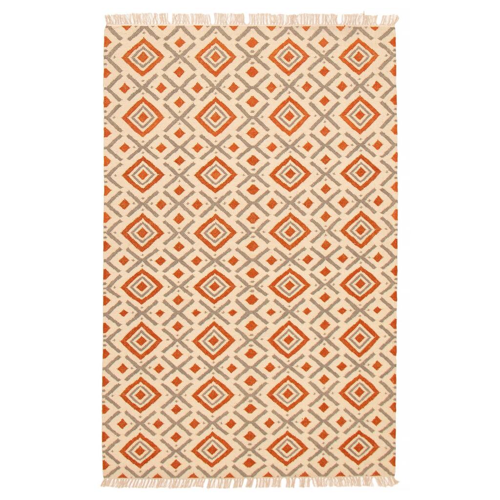 Ankara FW Cream Kilim 5'3" x 8'4" - 5'3 x 8'4