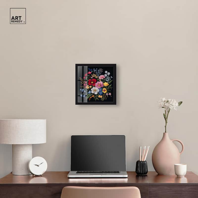 Midnight Wildflower Weave Shadowbox by Art Remedy