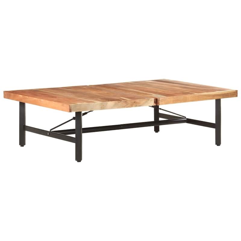vidaXL Coffee Table 55.9"x35.4"x16.5" Solid Acacia Wood