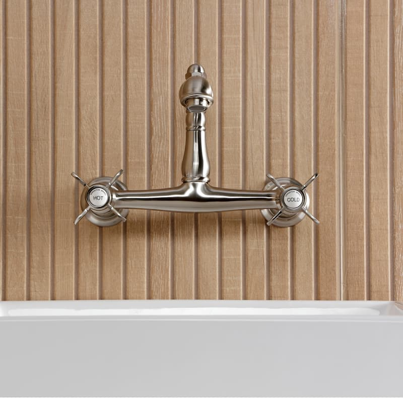 Kingston Brass Essex Two-Handle 2-Hole Wall Mount Bathroom Faucet