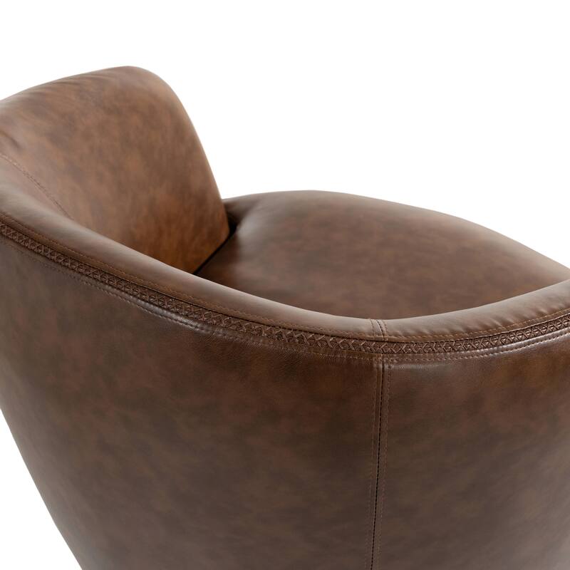 PU Leather Swivel Accent Chair Barrel Chair