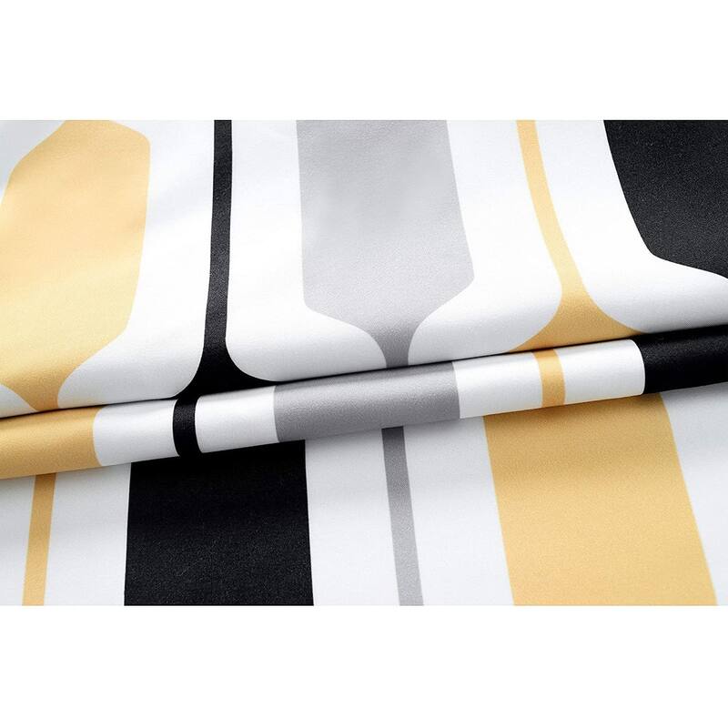 DriftAway Riley Geo Lined Window Curtain Valance Gold Black Gray 52 x 14 - 52" width x 14 " length - 52" width x 14 " length
