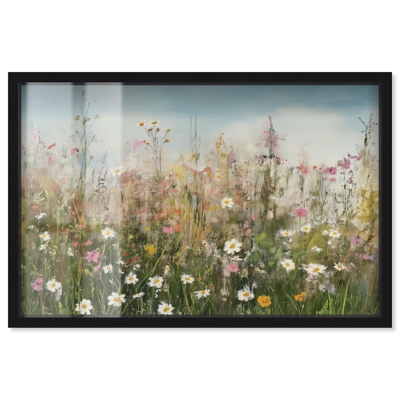 Glimmering Glade Garden I Shadowbox by Art Remedy - Black - 24" x 16"
