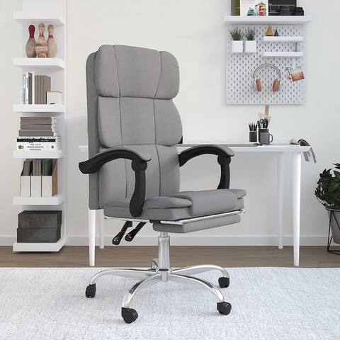 Reclining Office Chair Light Gray Fabric