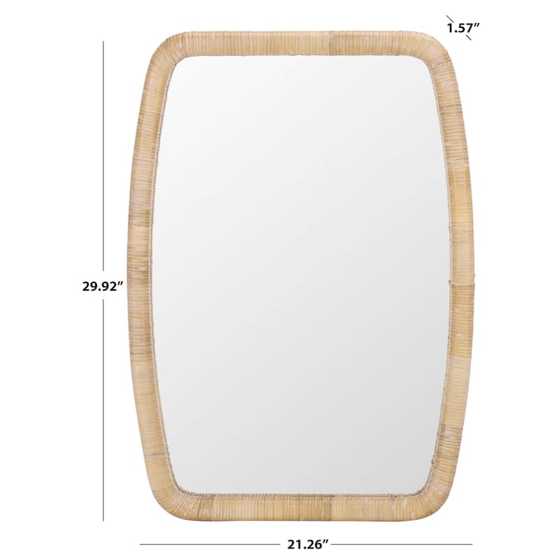 SAFAVIEH Home Lani - 21 x 30-inch, MDF/Rattan,Glass, Mirror - 21"W x 2"D x 30"H