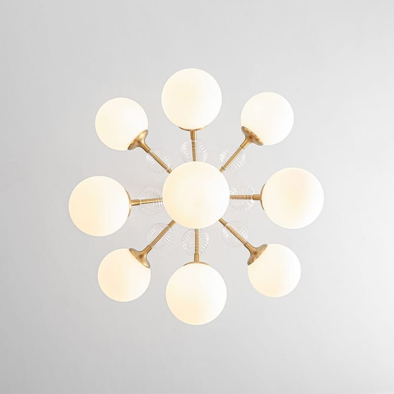 Modern Glam 9-Light Frosted Glass Sputnik Chandelier - 30.3in